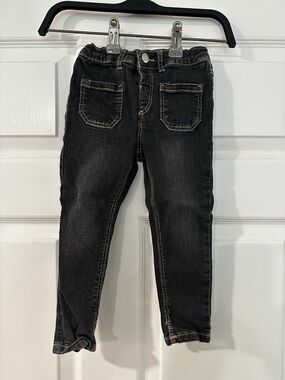 Zara Kids Black Washed Stretch Jeans
